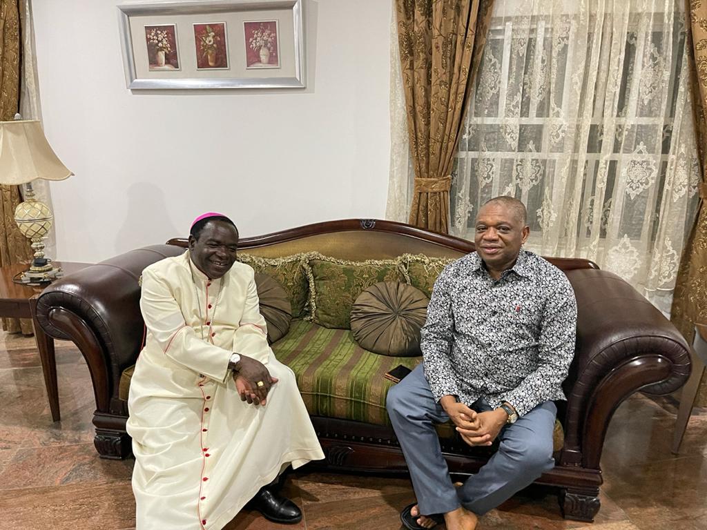 Bishop Kukah Pays A Courtesy Visit To Senate Chief Whip, OrJi Kalu