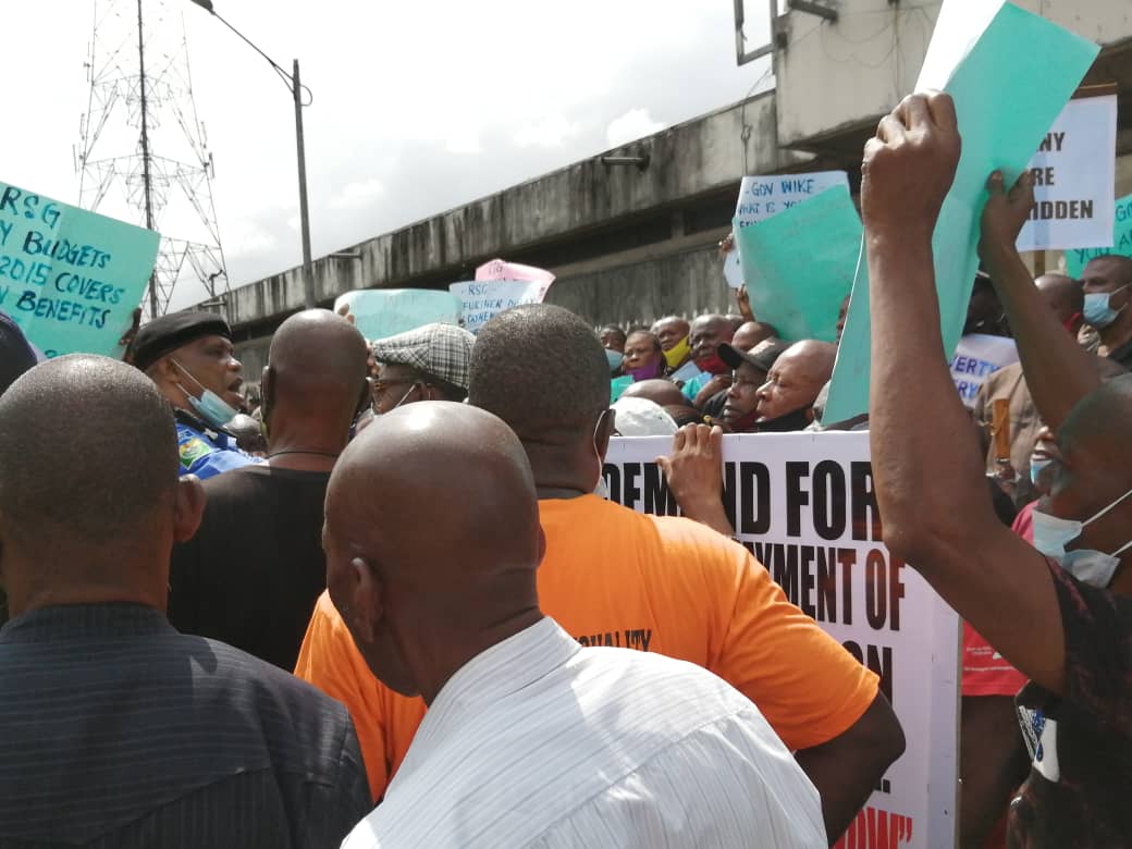 Pensioners Take The Street To Protest Over Unpaid Pension In Rivers