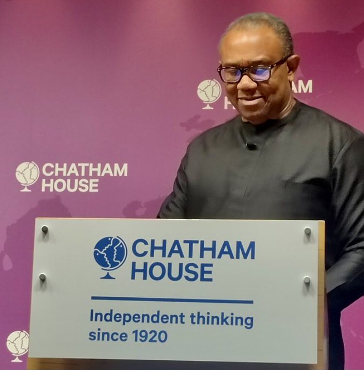 I Will End Corruption When Elected — Peter Obi At Chatham House