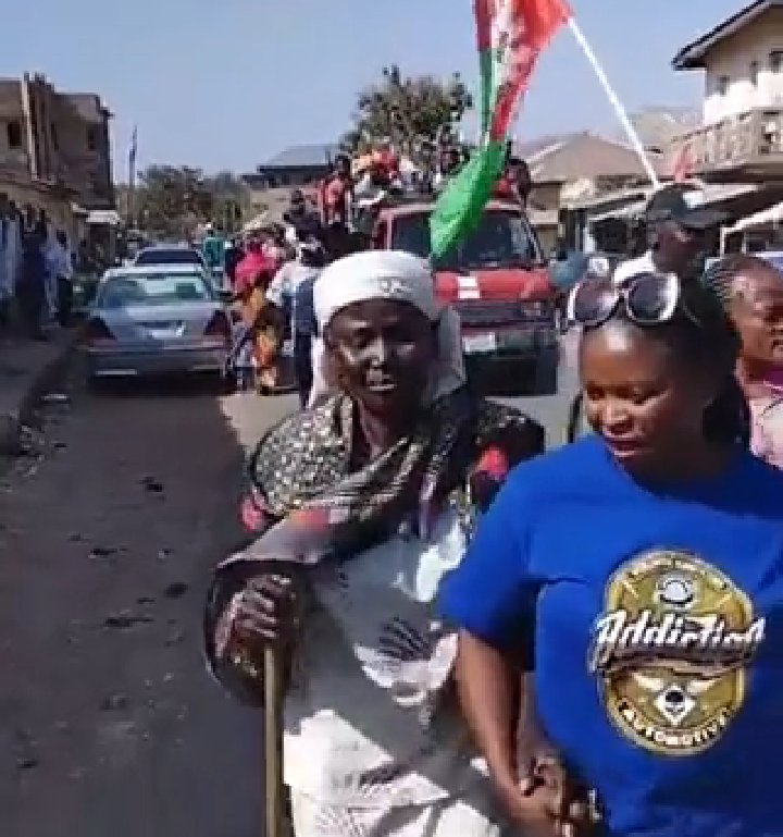 Blind Woman Joins The Campaign Train To Receive Peter Obi In Jos