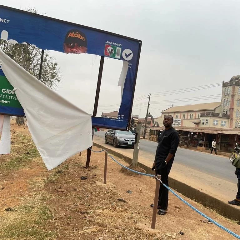 Thugs Destroy LP Rep Candidate, Aloba Gideon's Billboards In Ijesha