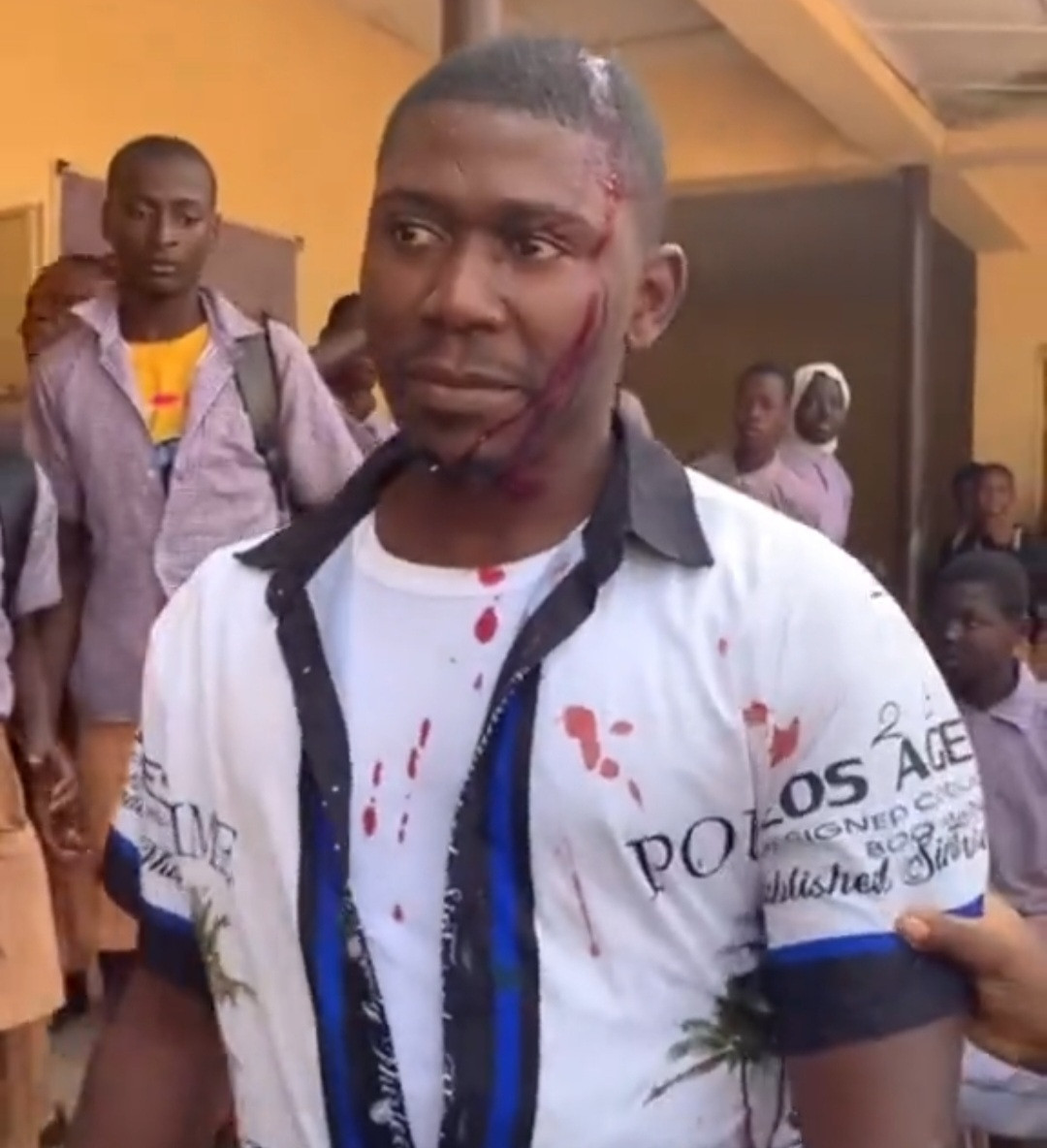 How students attacked corps member sent to there school, left him bleeding in Osun