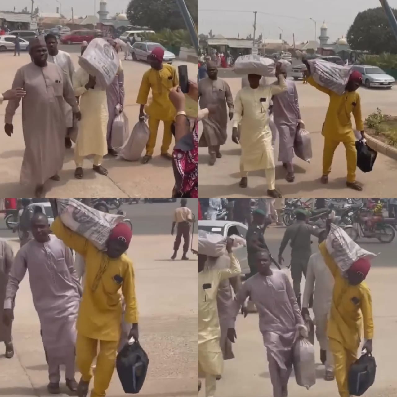 Video as Nigerians arrive CBN office with sacks of old Naira notes