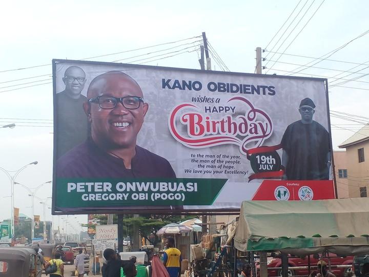 Photo as Kano Obidients mount billboard ahead of Obi's birthday