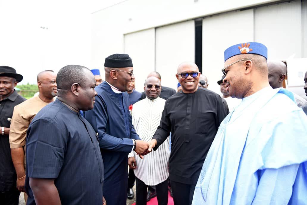 Peter Obi & Obasanjo In Uyo For Burial Of Sunday Mbang