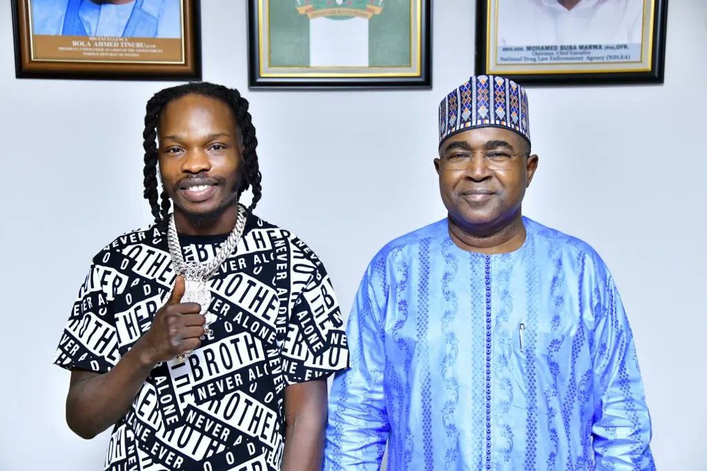 Naira Marley Visits NDLEA Chiarman, Buba Marwa