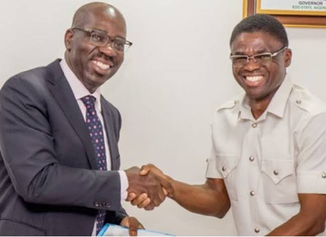 Moment Edo deputy gov, Shaibu begs gov Obaseki for forgiveness