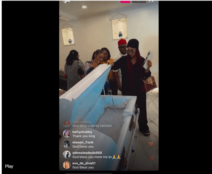 Tonto Dikeh gets free casket for Mohbad’s burial (Video)