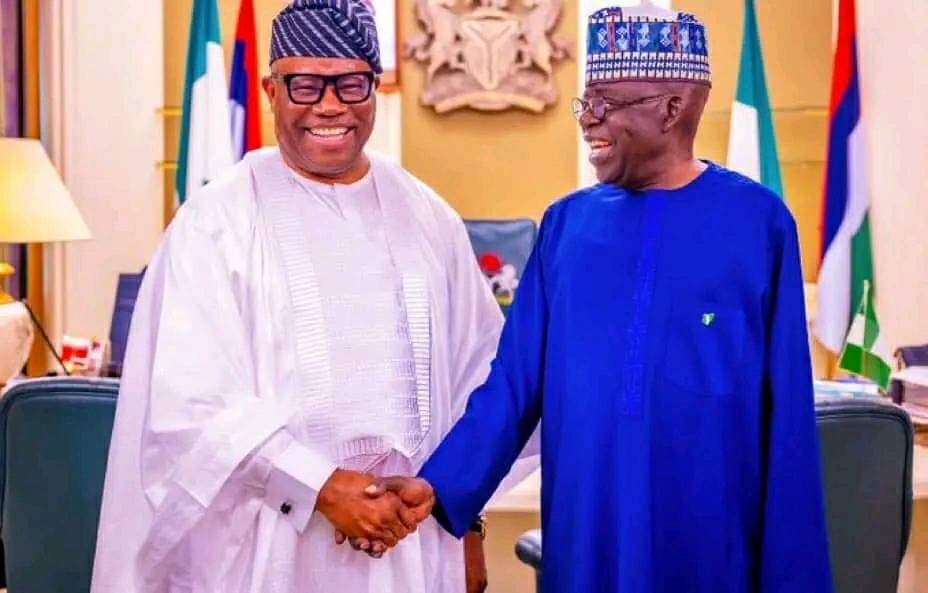 President Tinubu Welcomes Senate President Akpabio To The Villa