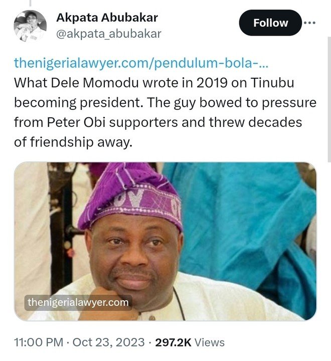 Dele Momodu gives 6 reasons for not supporting Tinubu's Presidency