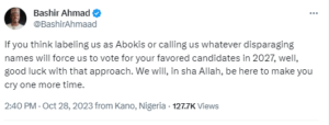 2027 election: Former Presidential aide, Bashir Ahmad, blasts Nigerians referring to Northerners as 'Abokis