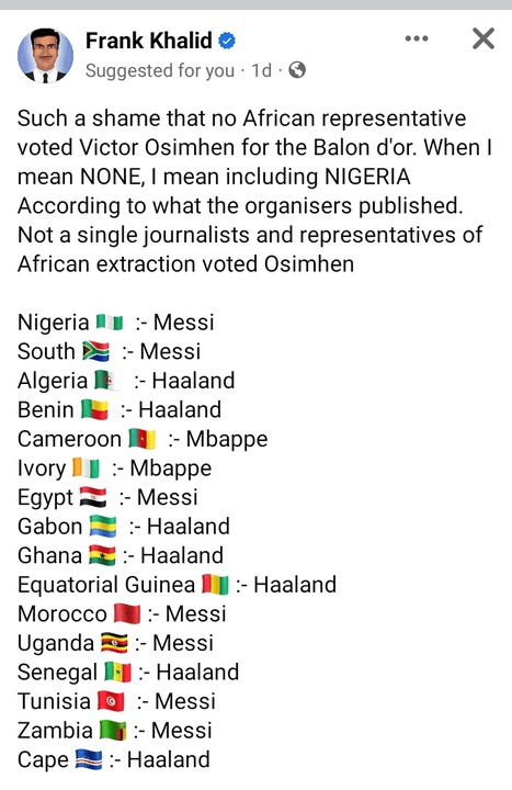 No African Country Voted For Osimhen For Balon D'or 