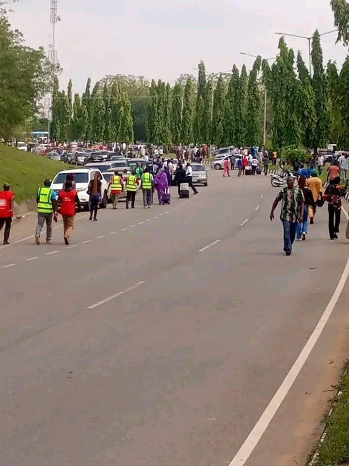 Photos As NLC Shuts Down Abuja Airport