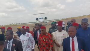 VP Shettima, Sen Umeh, Ds Hor Kalu, Umeoji arrives Chinua Achebe airport
