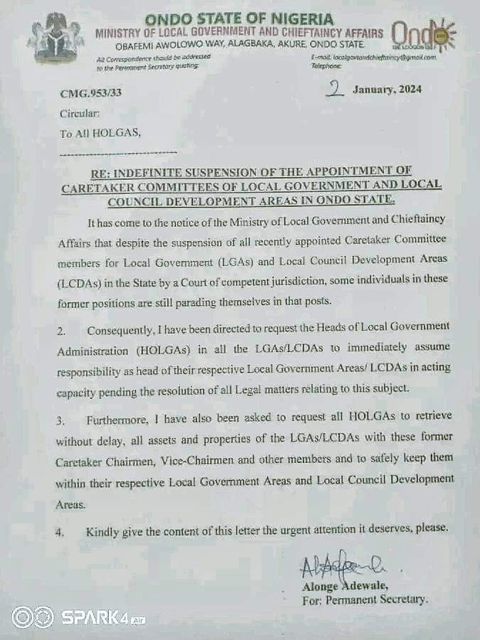 Ondo Gov, Aiyedatiwa Dissolves LGA/LCDAs Caretaker Committees