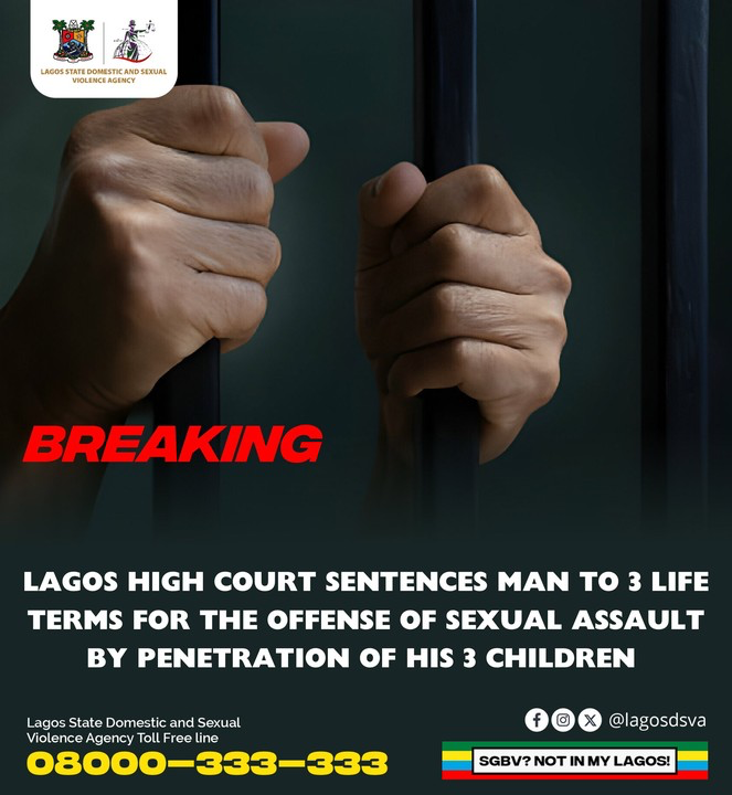 Lagos Court Sentences Man To Life Imprisonment For Raping His 3 Children