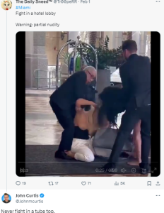 Br3asts fall out as two ladies fight in a hotel lobby