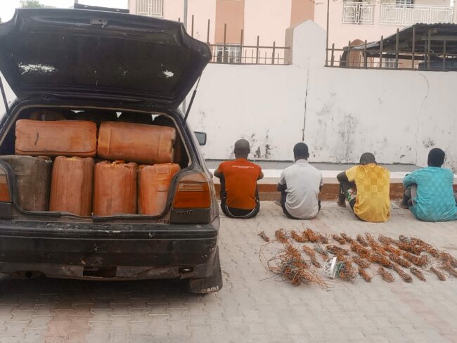 NSCDC arrests suspects with 40 jerrycans of petrol in Zamfara