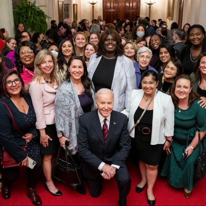 Picture Of Joe Biden And A Group Of Women