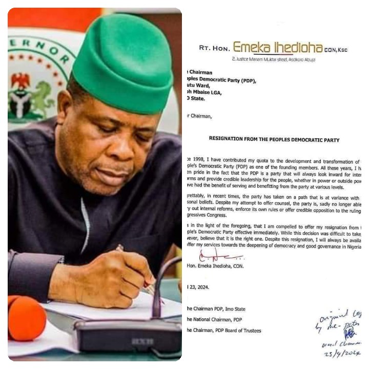 How Ihedioha’s resignation from Imo PDP triggers massive resignations (Photos)