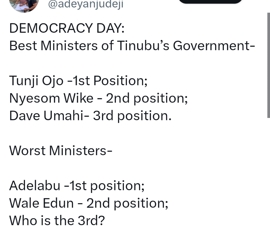 Deji Adeyanju Lists "Best And Worst Ministers