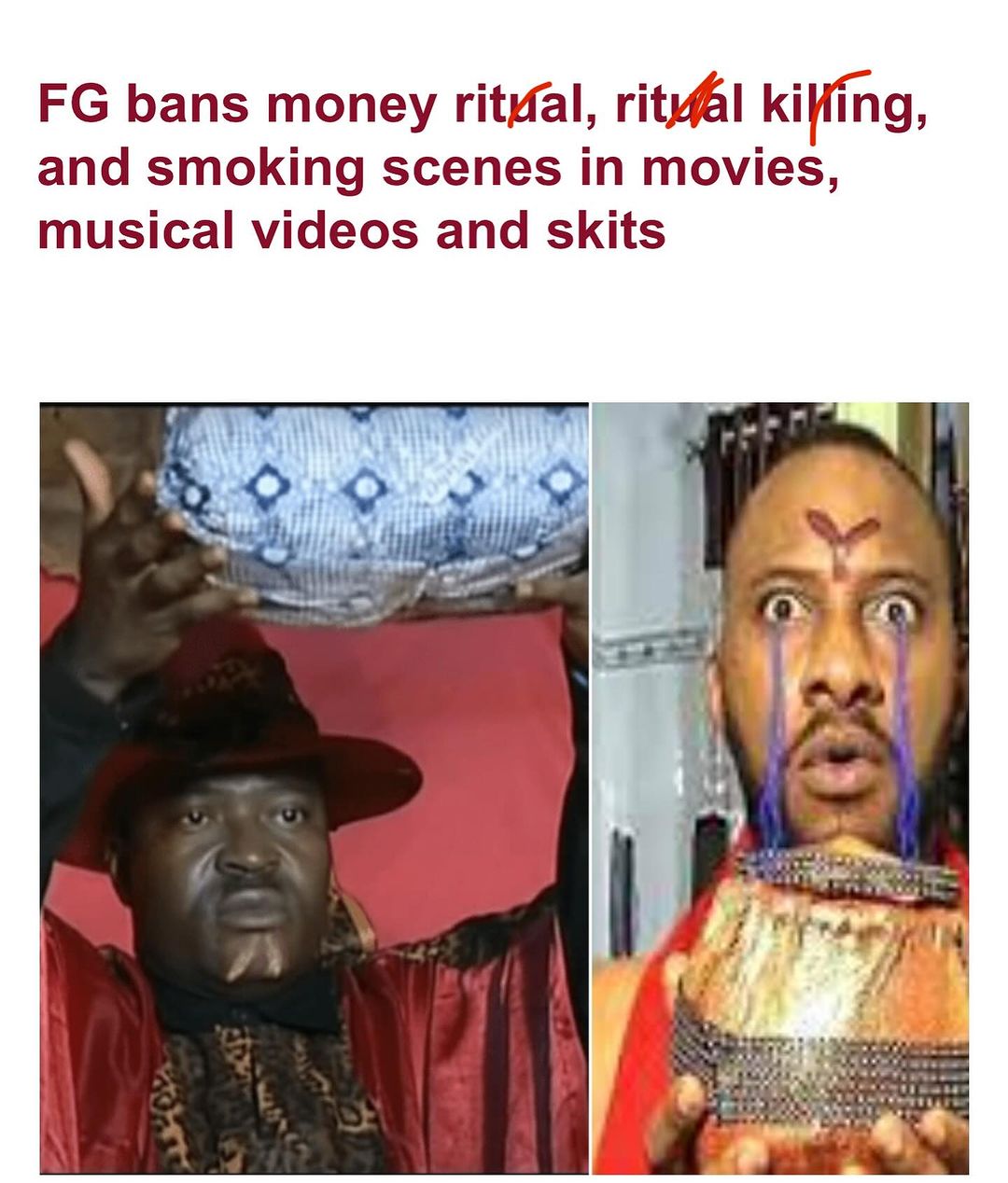 FG Bans Glamorisation Of Ritual Killing, Tobacco In Movies, Skits & Music Videos