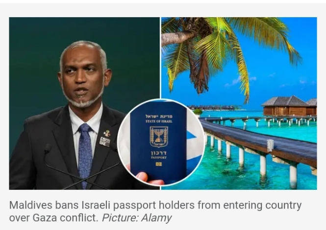 Israel instructs citizens To vacate Maldives after Island's government bans nationals