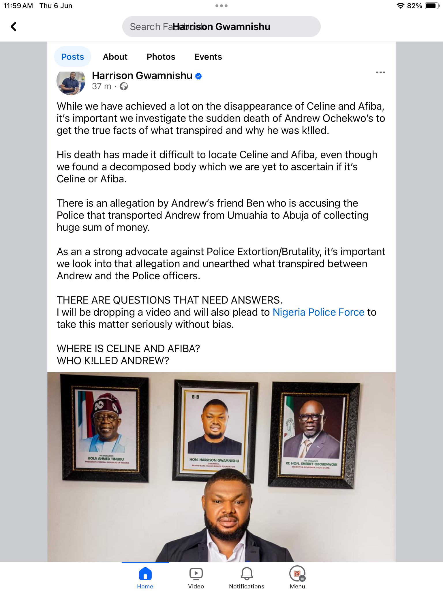 Celine and Afiba still missing, Mr Andrew shot dead by unknown men, what is going on - Mr Harrison reacts