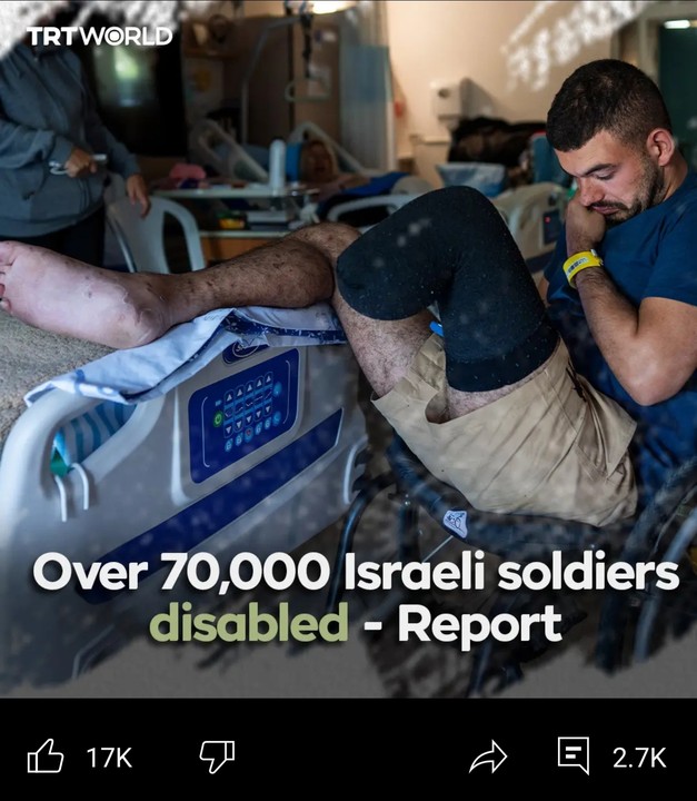 Over 70,000 Israeli Soldiers Disabled