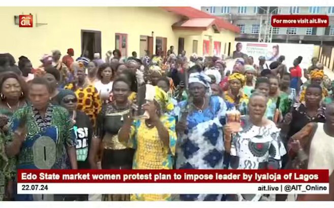 Edo Market Women Protest Against Alleged Imposition Of Iyaloja Of Lagos