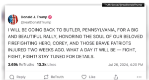US 2024: Donald Trump, sets to dare death in Pennsylvania