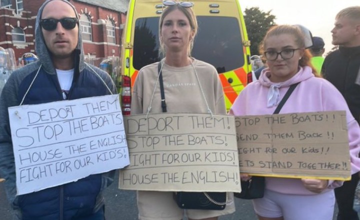 Unrest In Sunderland City Centre, Uk As Protesters Targets Mosque