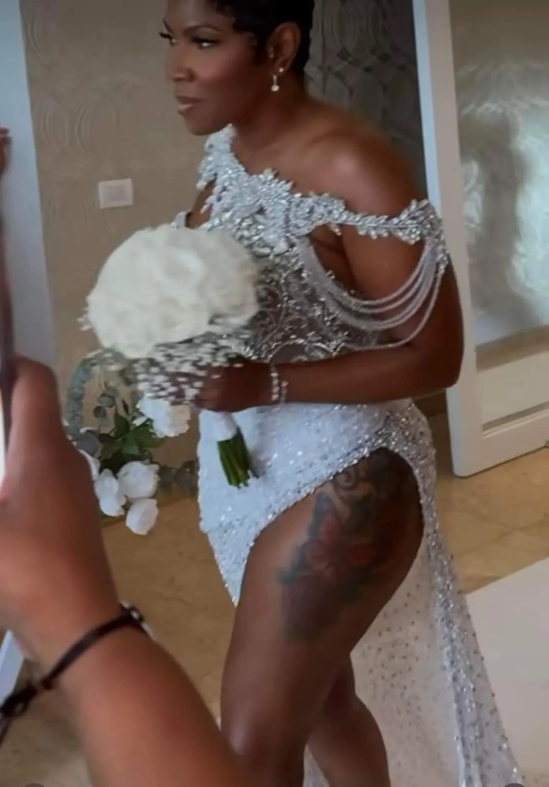 Photos Of Bride’s Wedding Dress That Caused Distraction At Her Marriage Ceremony