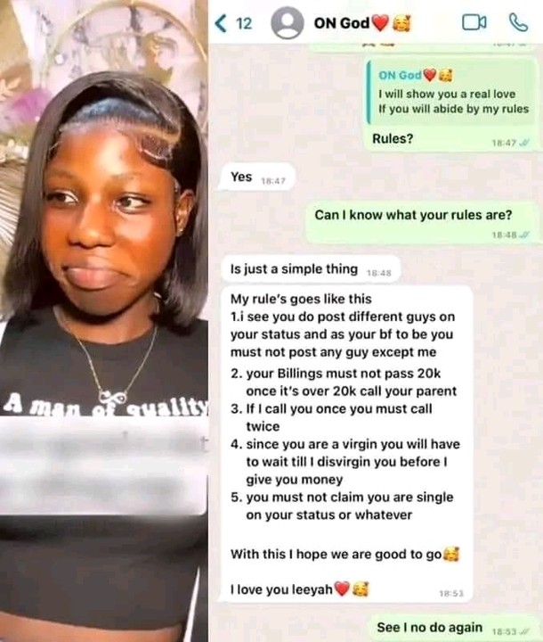 Nigerian Lady Dumps Her New Boyfriend After He Gave Her A List Of Rules