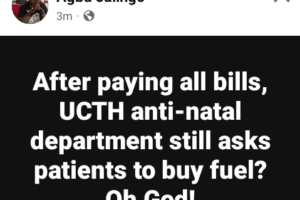 How UCTH antenatal dept asks patients to buy fuel even after paying their bills