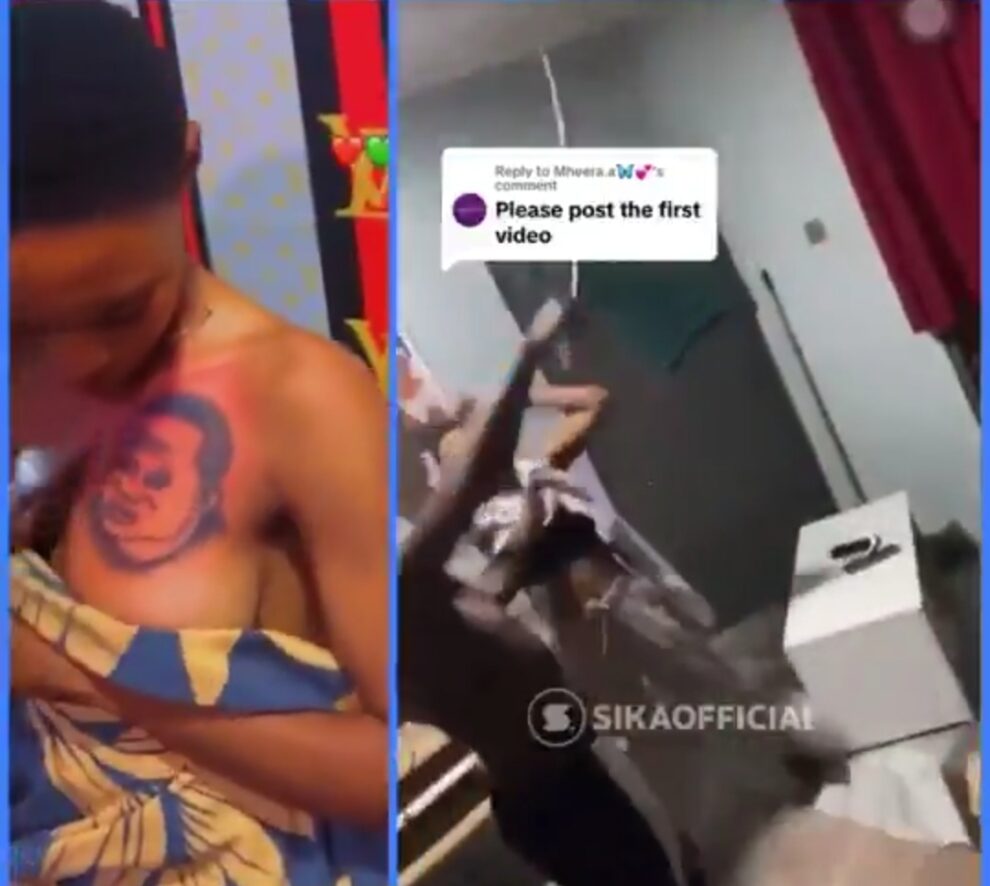 Girl Got Flogged By Brother After Tattooing Boyfriend Face On Her Chest