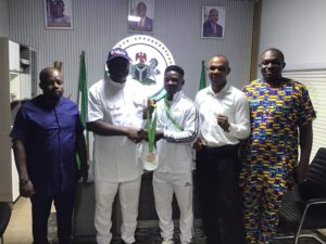 Enugu East LGA receives Shedrack Ozoemena the only male from South East that won bronze medal in the National Sports Festival